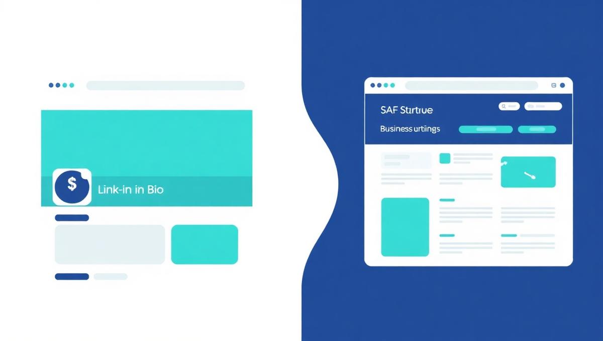 Comparação entre Linktree e site profissional para empresas