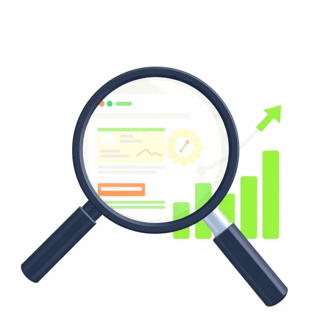 Ilustração de SEO e otimização para mecanismos de busca