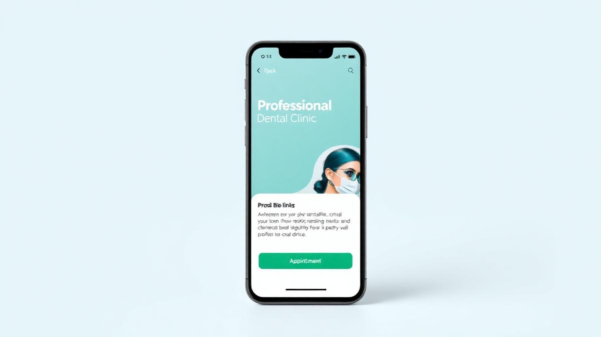 Página de links profissional para dentistas em smartphone