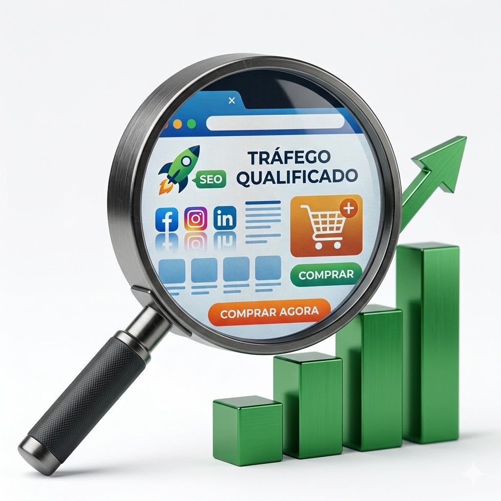 Ilustração de SEO e otimização para mecanismos de busca